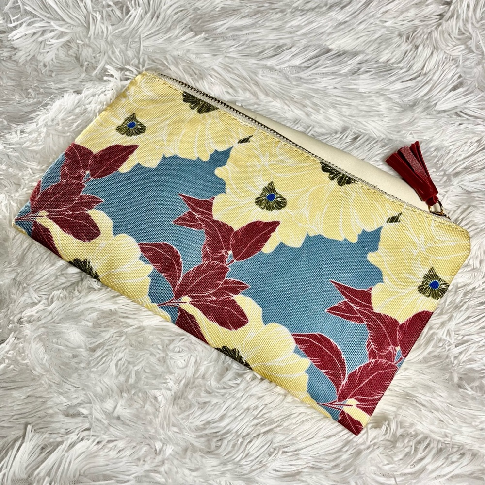 Rachel Pally Floral Leather Trimmed Clutch Bag